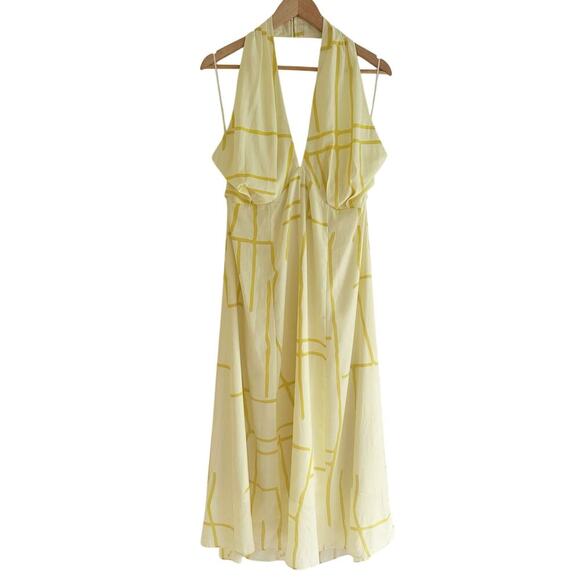Banana Republic Yellow Halter Midi Dress Geometric Print Coastal
Size 12 - Picture 1 of 10